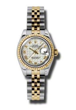 Rolex Lady Datejust 26 Ivory Pyramid Dial Stainless Steel and 18K Yellow Gold Jubilee Bracelet Automatic Watch #179173IPRJ - Watches of America