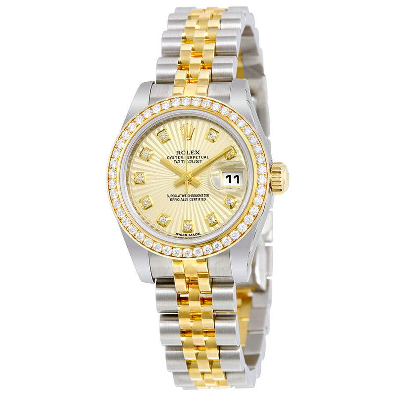 Rolex Lady Datejust 26 Ivory Sunburst Dial Stainless Steel and 18K Yellow Gold Jubilee Bracelet Automatic Watch #179383ISBDJ - Watches of America