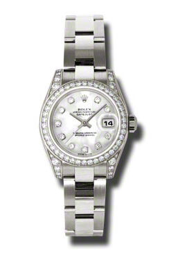 Rolex Lady Datejust 26 Mother of Pearl Dial 18K White Gold Oyster Bracelet Automatic Watch #179159MDO - Watches of America