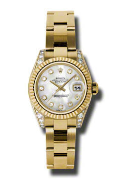 Rolex Lady Datejust 26 Mother of Pearl Dial 18K Yellow Gold Oyster Bracelet Automatic Watch #179238MDO - Watches of America
