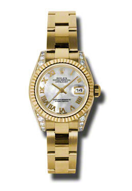 Rolex Lady Datejust 26 Mother of Pearl Dial 18K Yellow Gold Oyster Bracelet Automatic Watch #179238MRO - Watches of America