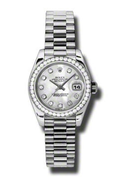 Rolex Lady-Datejust 26 Mother Of Pearl Dial Platinum President Automatic Ladies Watch #179136MDP - Watches of America