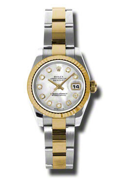 Rolex Lady Datejust 26 Mother of Pearl Dial Stainless Steel and 18K Yellow Gold Oyster Bracelet Automatic Watch #179173MDO - Watches of America