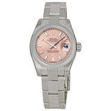 Rolex Lady Datejust 26 Pink Dial Stainless Steel Oyster Bracelet Automatic Watch 179160PSO#179160-PSO - Watches of America