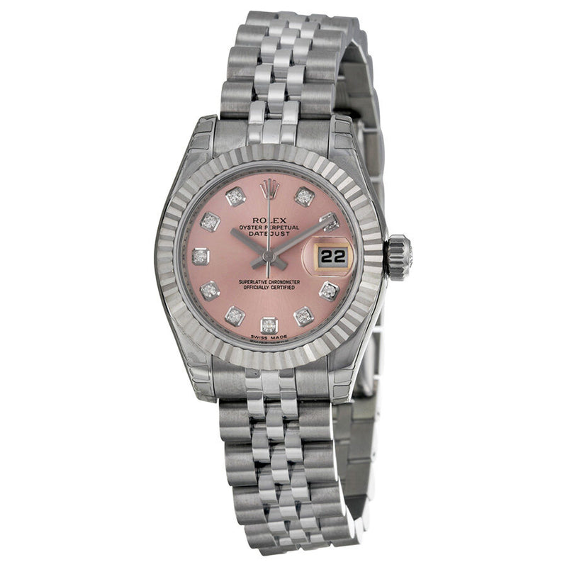 Rolex Lady Datejust 26 Pink With 10 Diamonds Dial Stainless Steel Jubilee Bracelet Automatic Watch 179174PDJ#179174-PDJ - Watches of America