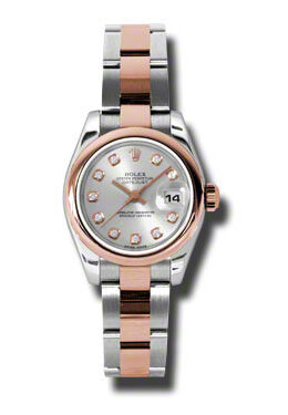 Rolex Lady Datejust 26 Silver Dial Stainless Steel and 18K Everose Gold Oyster Bracelet Automatic Watch #179161SDO - Watches of America