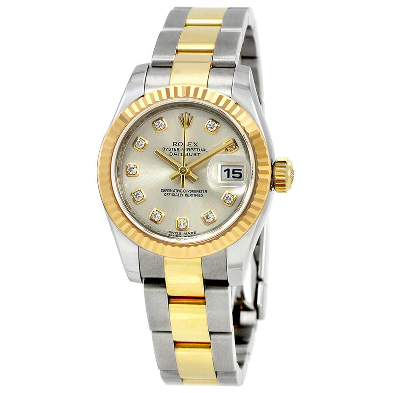Rolex Lady Datejust 26 Silver Dial Stainless Steel and 18K Yellow Gold Oyster Bracelet Automatic Watch #179173SDO - Watches of America
