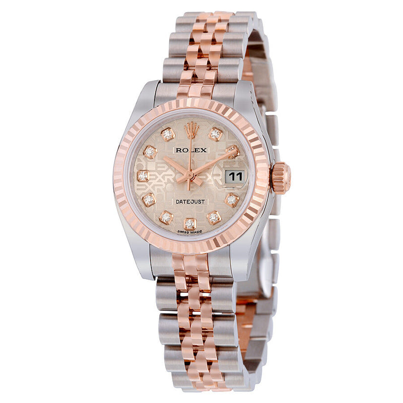 Rolex Lady Datejust 26 Silver Dial Stainless Steel and 18K Everose Gold Jubilee Bracelet Automatic Watch #179171SJDJ - Watches of America