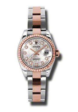 Rolex Lady Datejust 26 Silver Dial Stainless Steel and 18K Everose Gold Oyster Bracelet Automatic Watch #179171SJDO - Watches of America