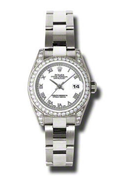 Rolex Lady Datejust 26 White Dial 18K White Gold Oyster Bracelet Automatic Watch #179159WRO - Watches of America