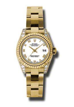 Rolex Lady Datejust 26 White Dial 18K Yellow Gold Oyster Bracelet Automatic Watch #179238WRO - Watches of America