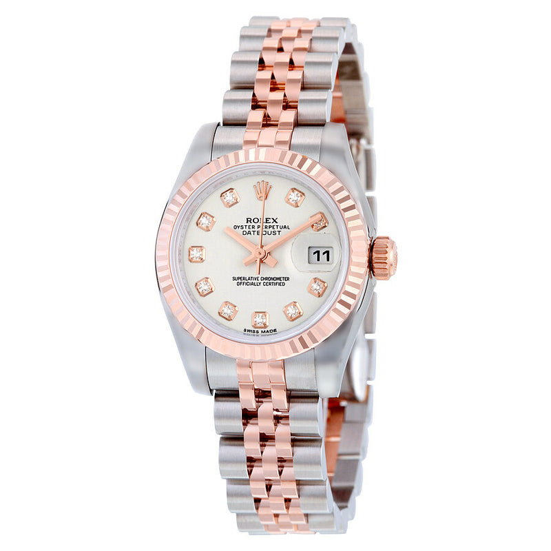 Rolex Lady Datejust 26 White Dial Stainless Steel and 18K Everose Gold Jubilee Bracelet Automatic Watch #179171WDJ - Watches of America