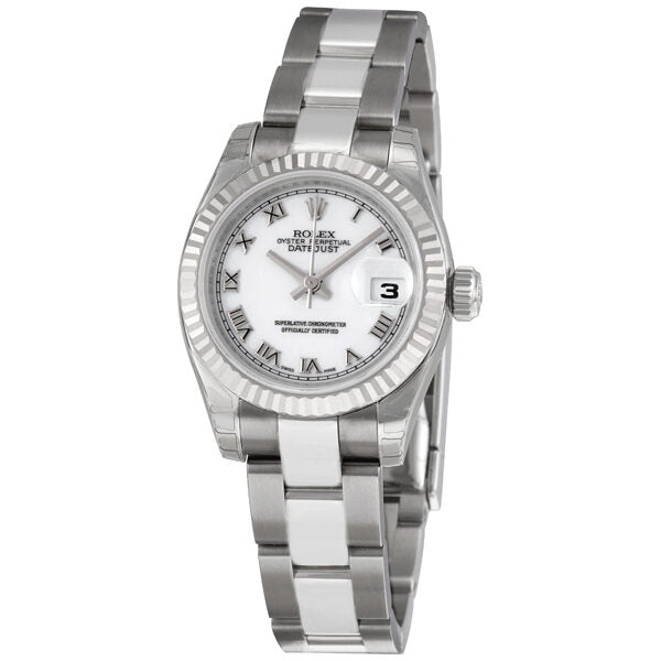 Rolex Lady Datejust 26 White Dial Stainless Steel Oyster Bracelet Automatic Watch 179174WRO#179174-WRO - Watches of America