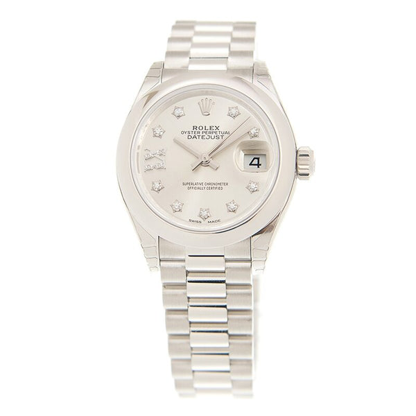 Rolex Lady-Datejust 28 Silver Dial Platinum President Automatic Ladies Watch 279166SRDP#279166-0001 - Watches of America #2