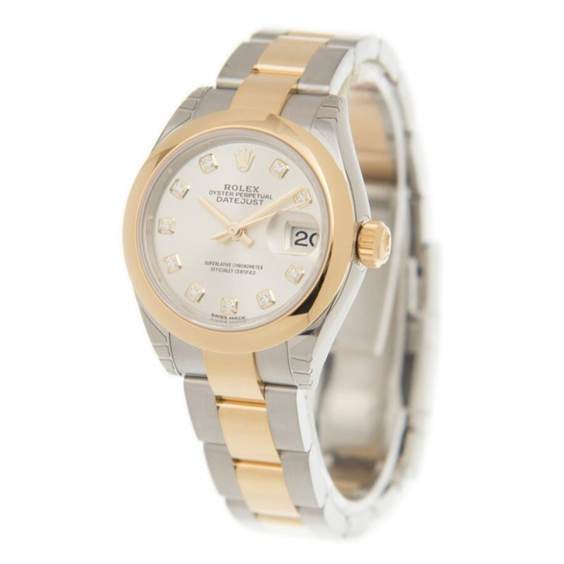 Rolex Lady Datejust 28 Silver Dial Steel and 18K Yellow Gold Oyster Watch #279163SDO - Watches of America #4