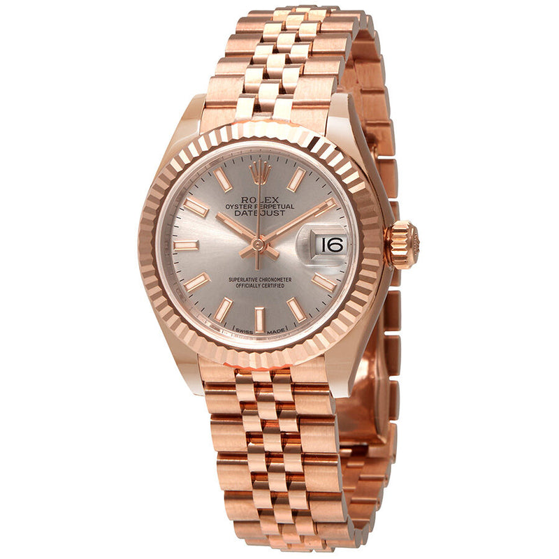 Rolex Lady Datejust 28 Sundust Dial 18K Pink Gold Jubilee Bracelet Automatic Watch #279175SNSJ - Watches of America