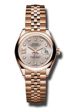 Rolex Lady Datejust 28 Sundust Dial 18K Pink Gold Jubilee Bracelet Automatic Watch #279165SNRDJ - Watches of America