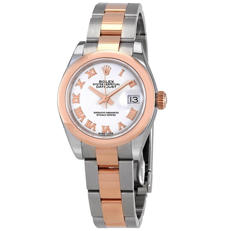 Rolex Lady-Datejust 28 White Dial Automatic Steel and 18kt Everose Gold Oyster Watch #279161WRO - Watches of America