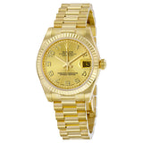 Rolex Lady-Datejust 31 Champagne Concentric Circle Dial 18K Yellow Gold President Automatic Ladies Watch #178278CCAP - Watches of America