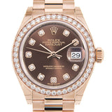 Rolex Lady-Datejust Automatic Diamond Brown Dial Ladies Watch #279135rbr-0017 - Watches of America