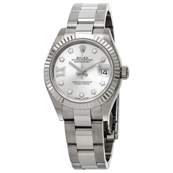Rolex Lady Datejust Automatic Silver Roman Diamond Dial Ladies Oyster Watch #279174SRDO - Watches of America