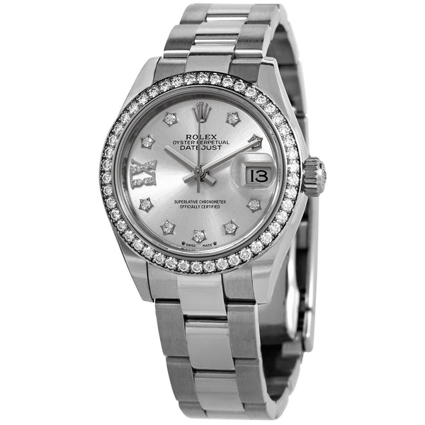 Rolex Lady Datejust Automatic Silver Roman Diamond Dial Ladies Oyster Watch #279384SRDO - Watches of America