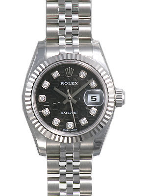 Rolex Lady Datejust 26 Black Dial Stainless Steel Jubilee Bracelet Automatic Watch #179174BKJDJ - Watches of America