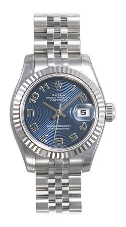 Rolex Lady Datejust 26 Blue Dial Stainless Steel Jubilee Bracelet Automatic Watch 179174BLAJ#179174-BLAJ - Watches of America