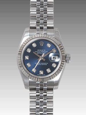 Rolex Lady Datejust 26 Blue Dial Stainless Steel Jubilee Bracelet Automatic Watch 179174BLDJ#179174-BLDJ - Watches of America