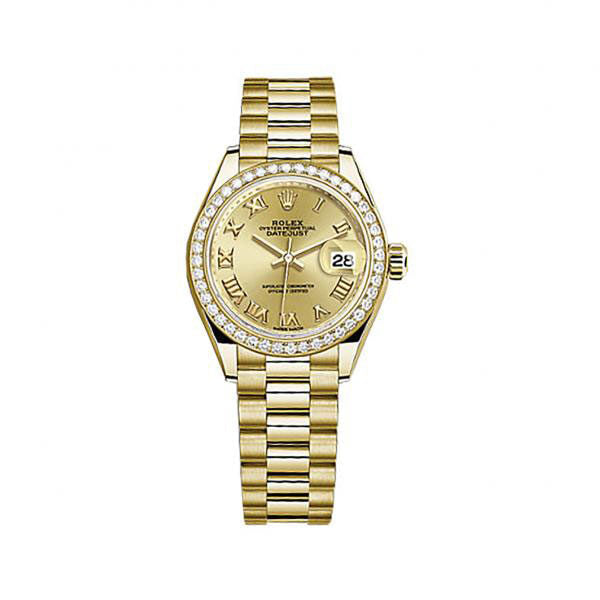 Rolex Lady-Datejust Champagne Dial 18 Carat Yellow Gold President Watch #279138CRP - Watches of America