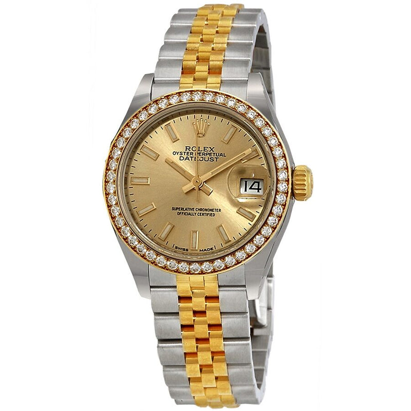 Rolex Lady Datejust Automatic Chronometer Diamond Champagne Dial Ladies Watch #279383rbr-0001 - Watches of America