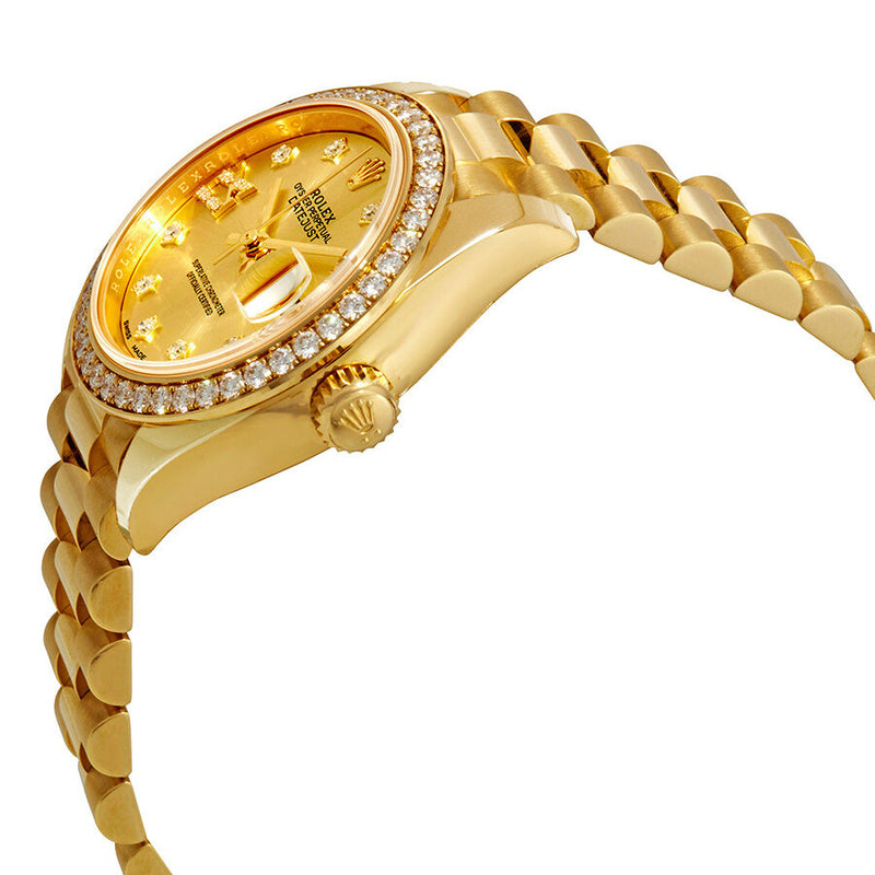 Rolex Lady-Datejust Champagne Diamond Dial 18kt Yellow Gold President Watch #279138CRDP - Watches of America #2