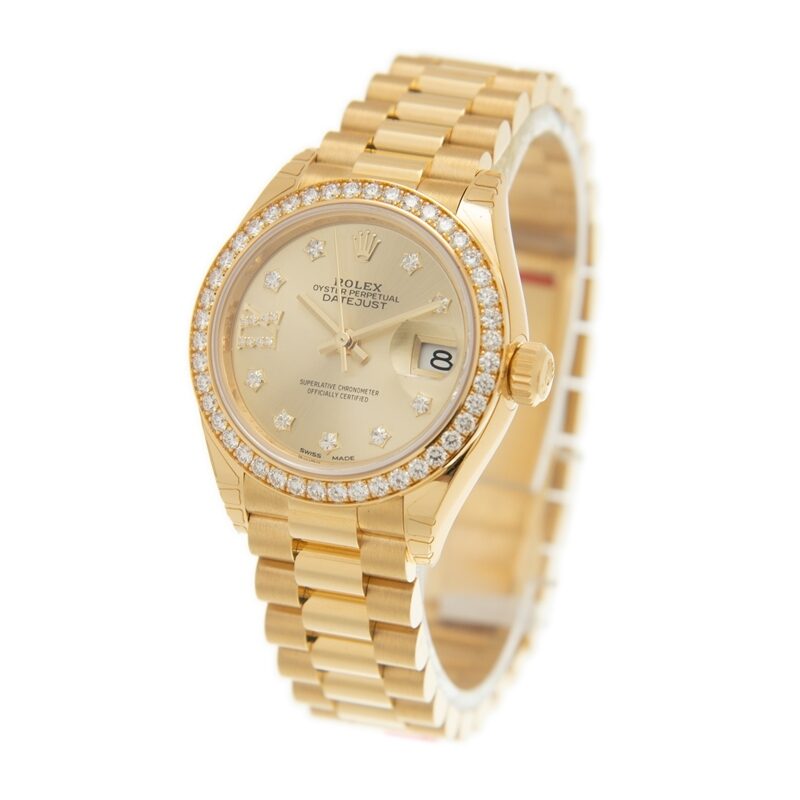 Rolex Lady-Datejust Champagne Diamond Dial Automatic Ladies 18 Carat Yellow Gold President Watch #279138RBCDP - Watches of America #3
