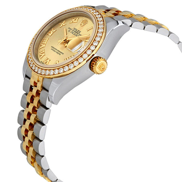 Rolex Lady Datejust Champagne Roman Dial Diamond Bezel Automatic Watch #279383CRJ - Watches of America #2
