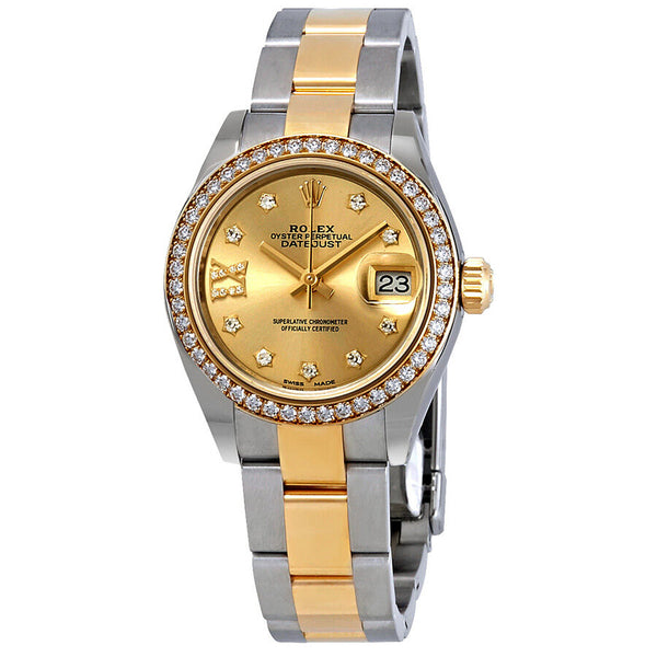 Rolex Lady Datejust Champagne Roman Diamond Dial Automatic Watch #279383CDRO - Watches of America