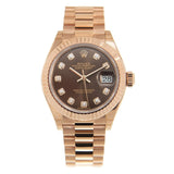 Rolex Lady Datejust Chocolate Diamond Dial Automatic 18 Carat Rose Gold President Watch #279175CHDP - Watches of America #3