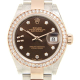 Rolex Lady Datejust Chocolate Diamond Dial Automatic Steel and 18ct Everose Gold Oyster Watch #279381CHRDO - Watches of America