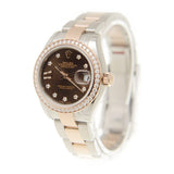 Rolex Lady Datejust Chocolate Diamond Dial Automatic Steel and 18ct Everose Gold Oyster Watch #279381CHRDO - Watches of America #4