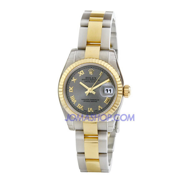 Rolex Lady Datejust 26 Grey Dial Stainless Steel and 18K Yellow Gold Oyster Bracelet Automatic Watch #179173GYRO - Watches of America