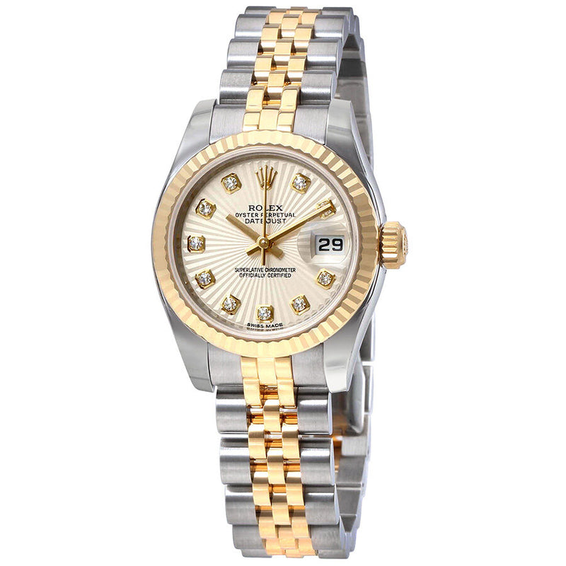 Rolex Lady Datejust Ivory Sunbeam Diamond Dial Automatic Watch #179173IVDJ - Watches of America