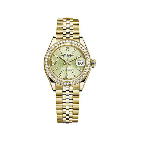 Rolex Lady-Datejust Linden Green Diamond Dial Jubilee Watch #279138LGNSRDJ - Watches of America