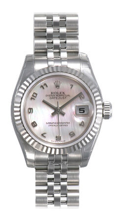 Rolex Lady Datejust 26 White Mother-of-pearl Dial Stainless Steel Jubilee Bracelet Automatic Watch 179174MAJ#179174-MAJ - Watches of America