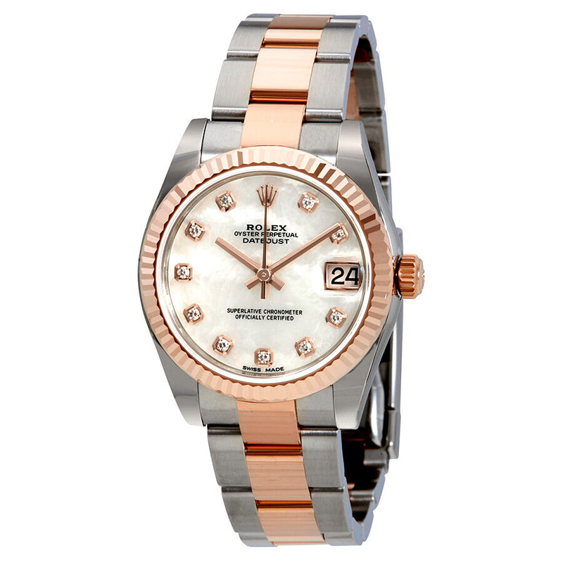 Rolex Lady Datejust Mother of Pearl Diamond Stainless Steel and 18K Everose Gold #178271MDO - Watches of America