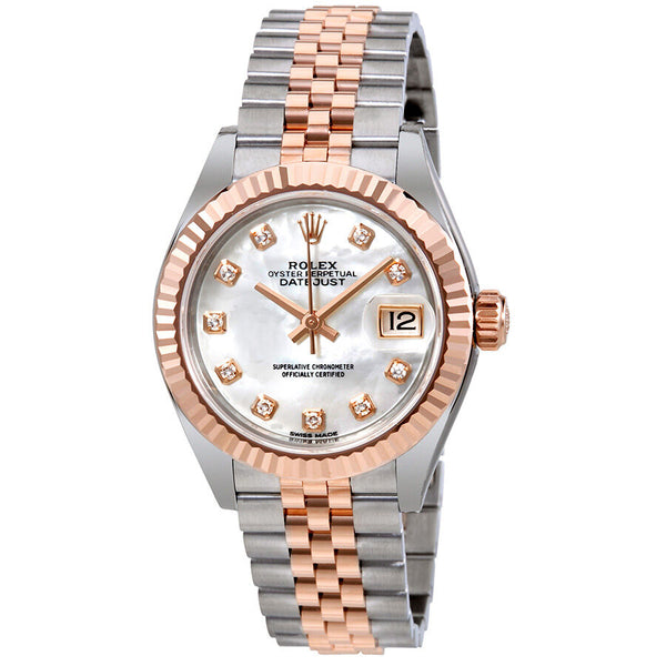 Rolex Lady Datejust Mother of Pearl Diamond Steel and 18K Everose Gold Jubilee Watch #279171MDJ - Watches of America