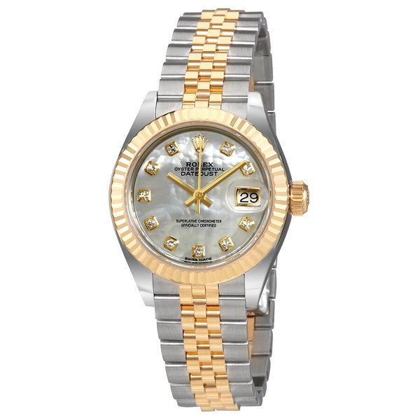 Rolex Lady Datejust Mother of Pearl Diamond Steel and 18K Yellow Gold Jubilee Watch #279173MDJ - Watches of America