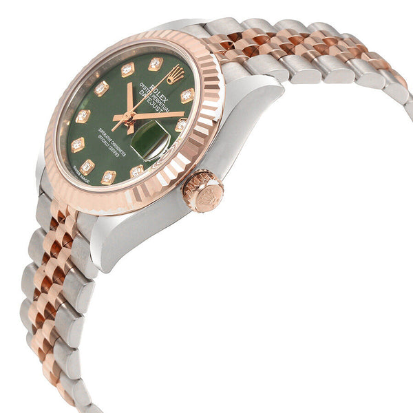 Rolex Lady Datejust Olive Dial Steel and 18K Everose Gold Ladies Watch ODJ#279171 - Watches of America #2