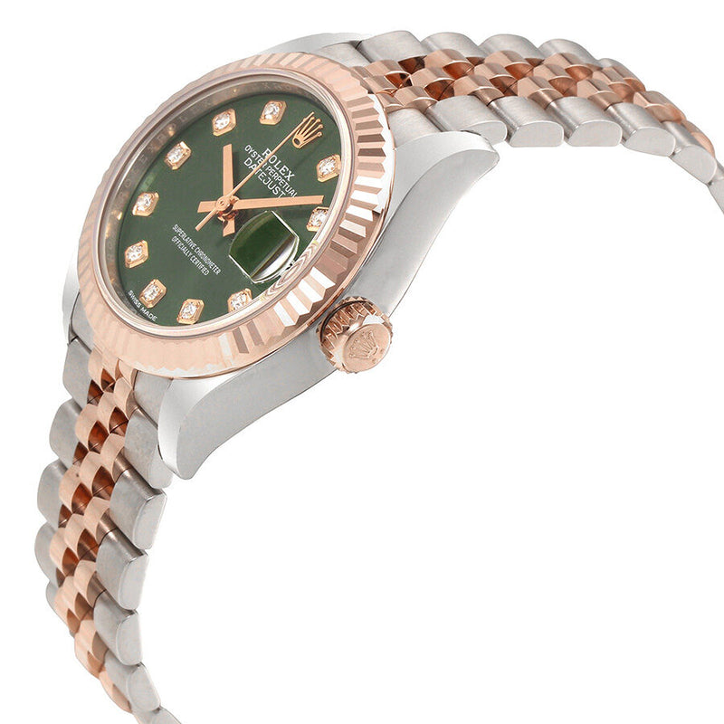 Rolex Lady Datejust Olive Dial Steel and 18K Everose Gold Ladies Watch ODJ#279171 - Watches of America #2