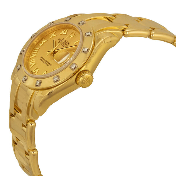 Rolex Lady-Datejust Pearlmaster Champagne Dial 18K Yellow Gold Automatic Ladies Watch #80318CRPM - Watches of America #2