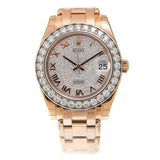 Rolex Lady-Datejust Pearlmaster Diamond Pave Dial 18K Everose Gold Automatic Ladies Watch #81285CDRPM - Watches of America #2