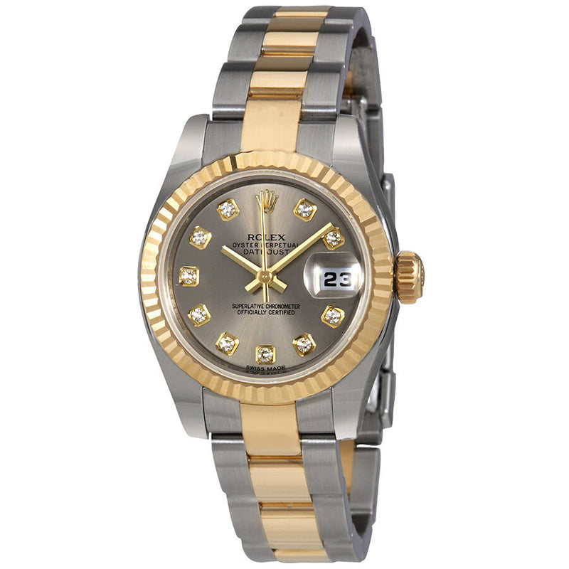 Rolex Lady Datejust Automatic Rhodium Diamond Dial Watch #179173RDO - Watches of America